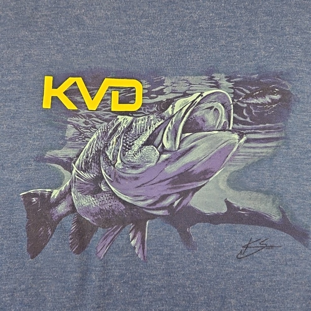 Huk Performance Fishing Large Mouth Bass KVD Kevin Van Dam Moisture Wicking XL - Picture 5 of 8